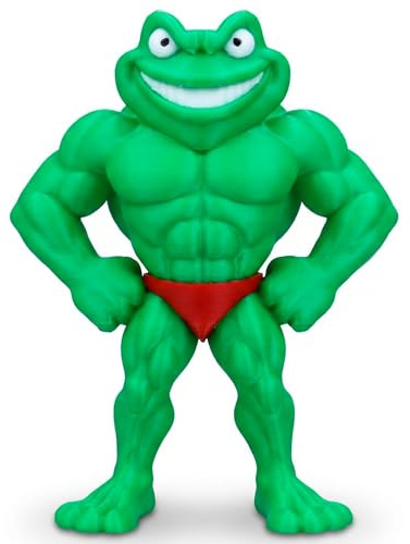 vhemo Muscular Frog Statue 3D Printed Funny Gym Desk Decor, Flexing Muscle Frog Figurine Fitness Desk Decoration for Men Office Home, Weird Cute Room Collectible Gift