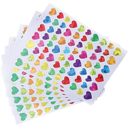 Mousserande stjärnklistermärke 960/1080/1380 st glittrande hjärta klistermärke för scrapbooking förpackning barn belöning barn dekorativ