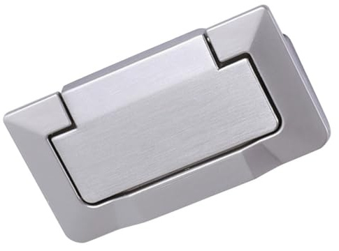 Housoutil Tirador de Cajón Empotrado de Aleación de Zinc Color Plata Diseño Moderno y Estructura Simple para Puertas y Armarios Hogar, sin Rebabas y Superficie Suave