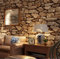 H&M 3D Stone, Stereo Imitation Texture Wallpaper PVC Retro Decoration Bedroom TV Wall Living Room Wallpaper -53 cm (W) * 10 m(L), Dark Brown