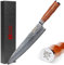 Sunlong Coltello da chef 25,4cm Coltello da cuoco - giapponese martellato acciaio damasco - manico in palissandro