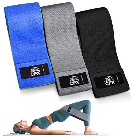 CFX Widerstandsbänder Set, Übungsbänder mit Anti-Rutsch-Design für Hüfte & Gesäßmuskeln, 3 Stufen Workout Bänder für Frauen und Männer, Booty Bands für Home Fitness, Yoga, Pilates