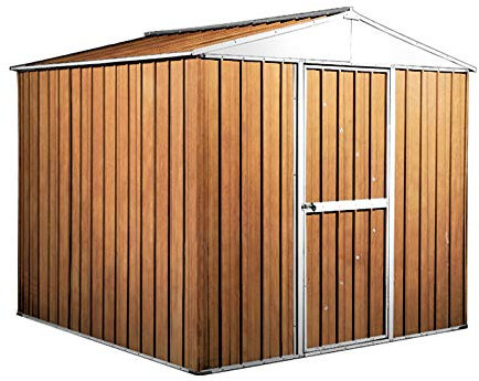 Box in Acciaio Zincato Casetta da Giardino in Lamiera 2.75 x 1.75 m x h2.15 m - 87 KG – 4,81 metri quadri (Finitura Legno)