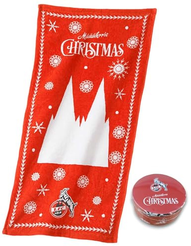 1. FC Köln Zauberhandtuch - Määähhrie Christmas - Schrumpfhandtuch | Magisches Handtuch- Plus Lesezeichen I Love Köln