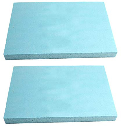 2 x skumplattor av skummad polyuretan för stoppning, soffa, stolar, trädgårdspall, skydd, förpackning, modellbygge, densitet, 30 kg/m³, 60 x 40 x 2,5 cm (2 x 1 tum), ljusblå