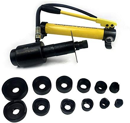 Juego de perforadora hidráulica, 10T hidráulico perforador de chapa, tubo de acero para herramientas, cilindro, bomba hidráulica, juego de perforadores con maletín