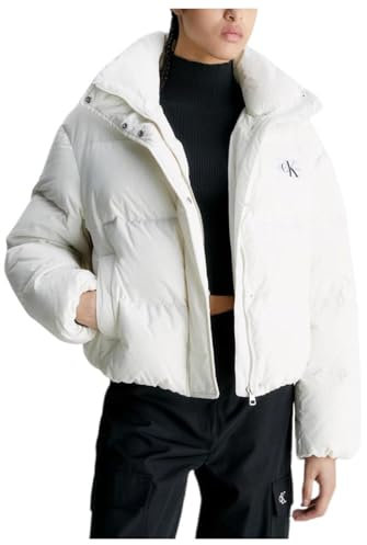 Calvin Klein Jeans Down Soft Touch Label Puffer J20J222235 Giacche Imbottite, Bianco (Ivory), L Donna