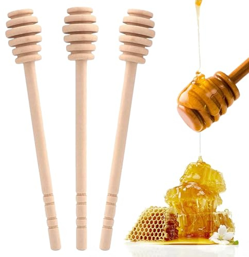 3 Pcs Honey Dipper Sticks, 16cm Wooden Honey Mixing Stirrer, Honey Spoons Dispenser for Kitchen Tool, Party Favors, Gift, Honey Dispensing, Giveaway