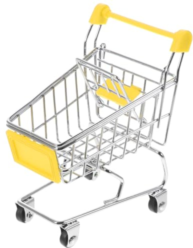 BESTonZON Mini Carrito Compras Carrito Compras en Miniatura Carrito Compras para niños Mini Organizador Carrito Compras Cesta Almacenamiento Mini Carro Navidad artilugio