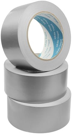 Lauyeboho 3 Rollen Mehrzweck Panzertape Silber, 27.5 m x 50 mm Gewebe Reparatur Klebeband, Wasserdichtes Reparaturband für innen & außen gewebeverstärktes Reparaturband