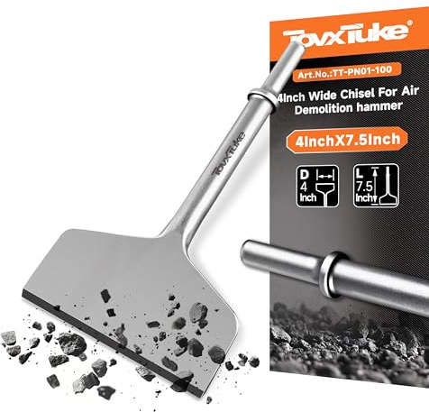 4 x 7.5 Air Hammer Chisel Pneumatic Chisel 0.401 Inch Shank Tile for Thinset Removal, Thinset Scaling, Tile Removal, Pneumatic Chisel