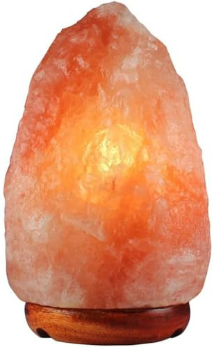 ASPIRE UK 100% Real 2-3KG Himalayan Crystal Rock Salt Lamp - Direct from Foothills of The Himalayas - Wooden Base Calming Atmosphere Night Lamp - Handcrafted Design