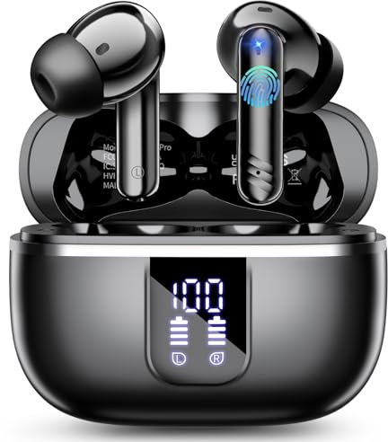 OWMSIC Bluetooth Kopfhörer, 2025 Kopfhörer Kabellos Bluetooth 5.4 mit ENC Noise Cancelling Mic, IPX7 Wasserdichtes In Ear Kopfhörer, Ergonomie, 38 Std Ohrhörer mit LED Anzeige, Kompatibel IOS Android