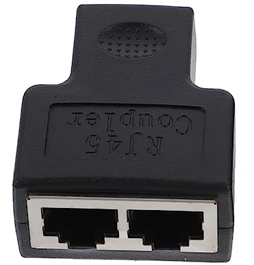 HOMSFOU Camiseta De Red Enchufar Adaptadores Multi USB Cable Salida Conectores Rj45 Acoplador Divisor 1 a 2 Enchufe Ethernet De 1 a 2 Puertos Divisor De Ethernet Black Pc