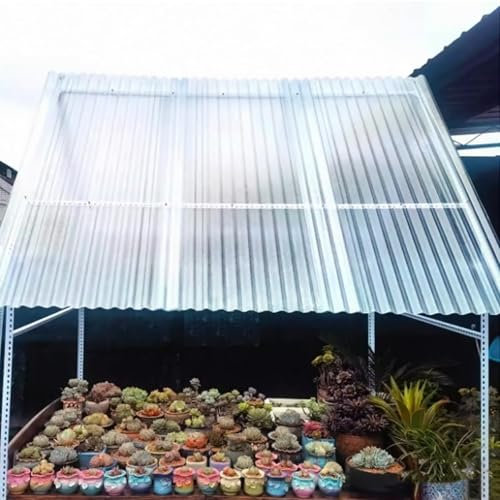 2,5mm Transparente Tageslichtplatten for den Außenbereich,Lichtwellplatte,Gerätehaus Carport Wellbahn,Wandblech Dachblech,Ersatzplatten,Schuppenplatte,Isolierend/Wetterfest, 1/2/4/6/8/10/15 Stück(2 Pc