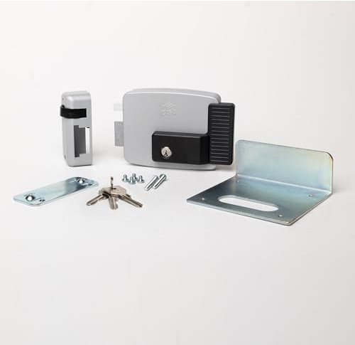 CISA - Serratura Elettrica da Applicare 111721602N7 - Elettroserratura CISA in Acciaio Verniciato con Chiave Interna - Serratura Cancello Esterno Entrata 60 Regolabile - Mano Sinistra