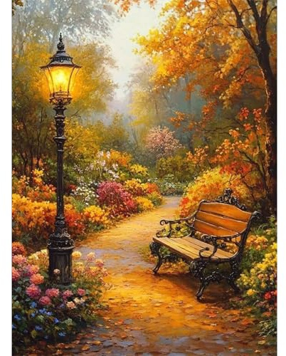 RICUVED 5D Diamond Painting Herbst Diamant Painting Bilder Diamond Art Erwachsene Full DIY Straßen Diamant Kunst Malerei Stickerei Set Kreuzstich 30x40cm
