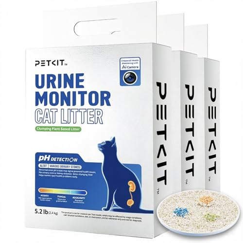 PETKIT Tofu Cat Litter, Superior Clumping Flushable, 7.2kg/12L Colour Changing for Urine pH Indicator, 100% Natural Ingredients Tofu Litter,& Dust-Free, Low Tracking and Odor Control