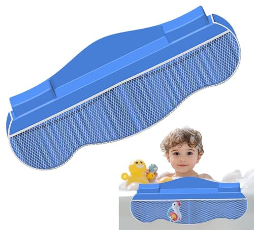 Vasca da bagno Splash Guard – Scudo d'acqua per bambini, strisce di barriera dei bordi, copertura per vasca da bagno | organizer per giocattoli tascabili, robusto vassoio pieghevole design per
