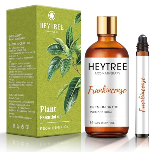 HEYTREE Frankincense Essential Oil 150ml - Pure Oil for Skin, Premium Grade Essential Oil for Aromatherapy, Diffuser, Skin & Hair, Massage, Humidifier & Home Fragrance