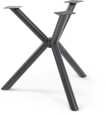 [en.casa] Telaio per Tavolo 'Fai da Te' a Forma di Ragno in Acciaio Struttura Base a Gambe Incrociate per Tavolo da Pranzo Scrivania 94,5 x 94,5 x 73 cm - Nero