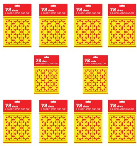PEBBLE HUG 8 Shot Ring Caps, Refill Pack for Toy Cap G-u-n-s, Safe & Reliable Kids Toy Ammunition for Pretend Play, Role-Playing & Action Toys, 504 Shots (63 Rings) (10)