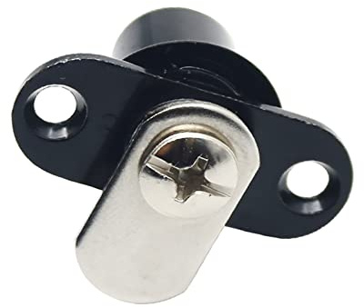 1 st kamlås i zinklegering for skåp och lådor - hållbart säkerhetslås med dubbelsidig nyckel for husbilar och möbler(Black)