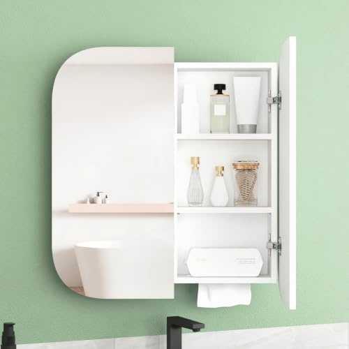 5 Shelves Bathroom Mirror Cabinet,Wall Mounted Bathroom Cabinet with Mirror