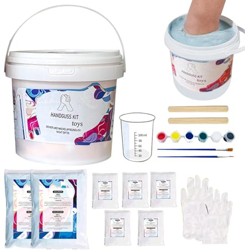 Generico Set per impronte di mani - Decorazione sicura, romantica e realistica per la casa | Set di calchi in gesso per mani | Per Natale, compleanno, fidanzamento, regalo per la raccolta familiare