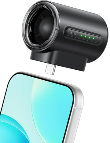 Aecooly Mini Ventilador Movil USB C, Potente 17 000 RPM, 4 Velocidades