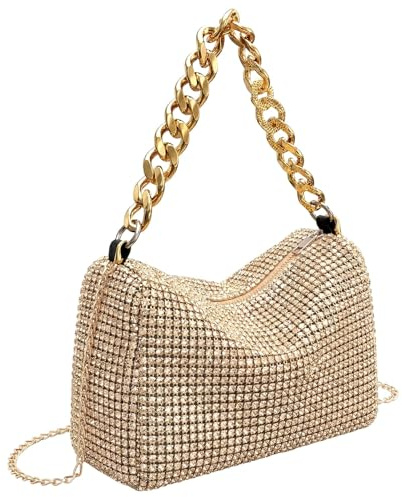 CBMZHF Bolso de mano dorado para mujer, bolso de noche dorado para eventos formales y fiestas, bolso de mano elegante para mujer con regalo atemporal