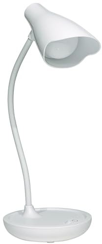 Unilux Ukky Lampe de Bureau LED avec 3 Niveaux d'Intensité Alimentation USB et par Pile Blanc