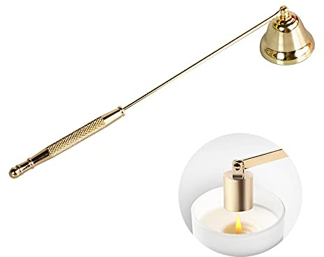 Candle Snuffer, Candlesnuffers Wick Snuffer Candle Extinguisher Accessory for Putting Out Extinguish Candle Wicks Flame Safely, Gold