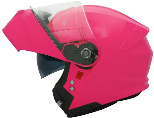 Zorax Safari Double Visor Full Face Motorcycle Helmet | Pink M (57-58cm) Motorbike Helmet ECE 2206 Approved
