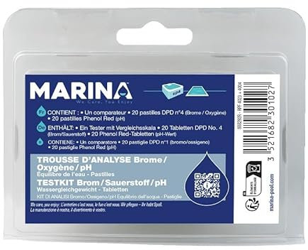 Marina - Trousse d'analyse Brome/Oxygène/pH - 20 Pastilles - DPD n°4, Phénol Red - A590281M9