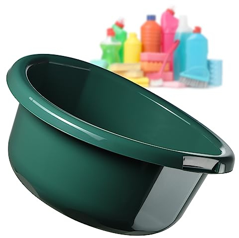 KADAX Plastskål, diskskål i olika storlekar och färger, robust tvättskål, universell skål, diskbänk för badrum, tvättrum (8 l, grön) ..