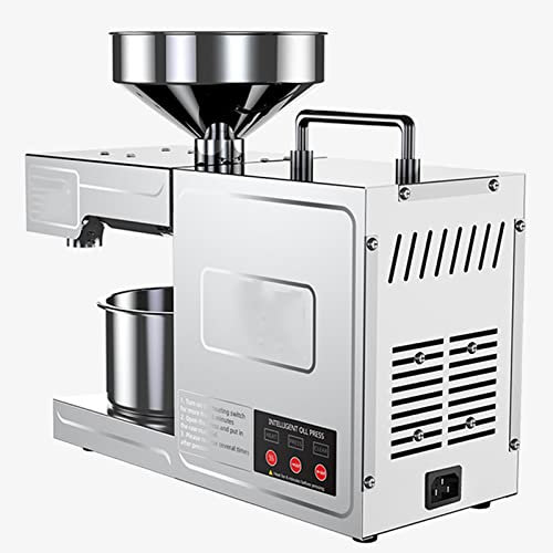 AOKLEY Macchina per la Pressa di Olio, Frantoio Automatico in Acciaio Inossidabile, Spremiagrumi per La Casa, Estrattore di Oliva e Girasole, 220v