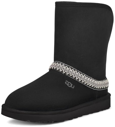 UGG Classic Short Crescent - Stivali alla moda, Black,