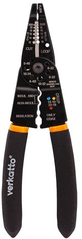 MIVOS Abisolierzange für 0,6-2,6mm Elektrokabel - professionelle Elektriker-Zange - Drahtschneider mit rutschfestem Kunststoffgriff - zum Schneiden, Abisolieren, Scheren