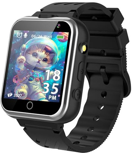 Smooce Smartwatch für Kinder mit Musik, Kalorienzähler, Dual Kamera, 24 Spiele, Taschenlampe, Wecker, Kinder Smartwatches Geburtstagsgeschenk für Jungen Mädchen (Inky)