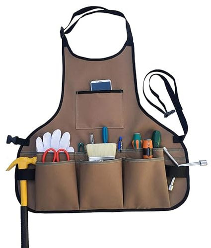 Tablier de Soudure,Tablier de Travail avec Poches, Fermeture à Boucle Réglable,Sangle Croisée Réglable pour Hommes et Femmes,Bricolage Maison Jardin Coiffeur Chef Taille Sangles Réglables Unisex