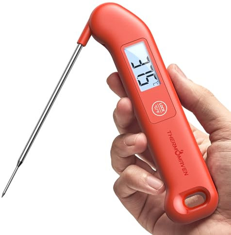 ThermoMaven Meat Thermometer Digital - 1s Instant Read, ±0.3℃ Precise NIST Certified, Food Cooking Thermometer, IP65 Waterproof Magnetic Store, Large Bright Display for Home Kitchen BBQ Grill Oven