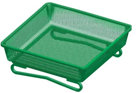 Mangeoire pour oiseaux sauvages - Mangeoire pour colibri près du sol avec grille en métal - Bol carré pour animaux sauvages et animaux domestiques - En acier inoxydable