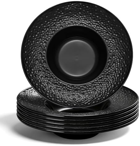 Berglander cuencos de sopa 6pcs, platos de plástico multipropósito reutilizables sopa de champiñones/pasta/fruta/helado/postre/aperitivo/ensalada, irrompibles para niños/camping/picnic