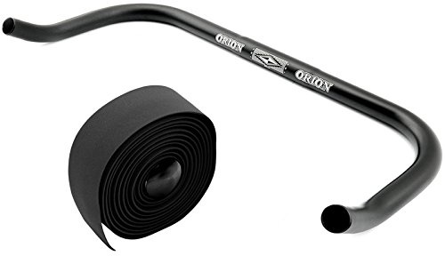 Permanent cykel bullhorn Fixie Singlespeed styre 440 mm med styrband svart