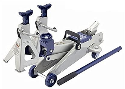 Cric/Sollevatore/Martinetto idraulico a carrello 2T/2000Kg + Cavalletti/Jack 2 pz per auto/autoveicoli 3T/3000Kg