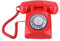 Beiwnner Retro Telefon mit Wählscheibe,Vintage Festnetztelefon Schnurtelefon,Schnurgebundes Desktop Tischtelefon für mit Drehknopf/Einstellbarer Lautstärke der Klingel(Rot)