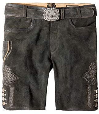 Stockerpoint Herren Corbi4 Trachtenlederhose, Graphit gespeckt, 54