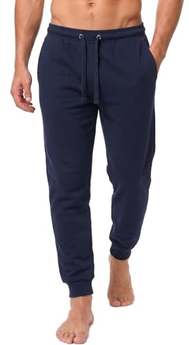 Iron Mountain Pantalones Jogger Hombre – Joggers Felpa con Cintura Ajustable y Bolsillos, Pantalón Deportivo con Puños para Gym, Fitness y Uso Diario (Azul Marino, XL)