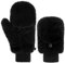 Geyoga Damen Fäustlinge Pelz Winter Handschuhe Warme Kunstpelz Handschuhe mit Flip Weiche Fell Fingerlose Handschuhe (Schwarz)